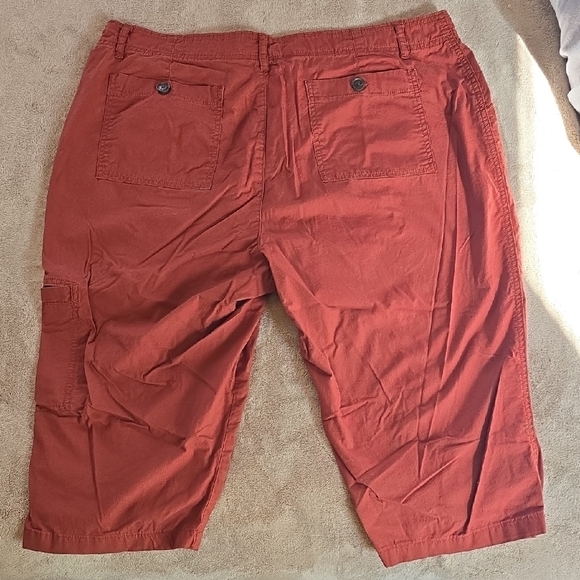 Rust Red Cargo Capris - Picture 2 of 3